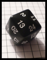 Dice : Dice - 24D - Koplow Black with Whote Numerals - FA collection buy Dec 2010